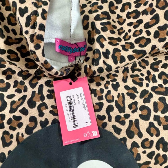 EDIKTED Leopard Magic 8 Oversized Hoodie Large NWT O-446 - Picture 8 of 10